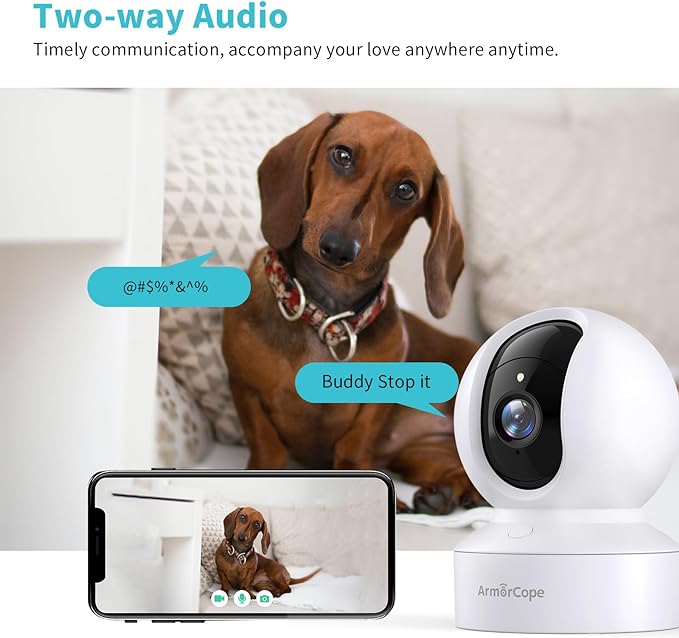 Now You Can See Me!  5Mp WIFI Pet Cam with Built-in AI Smart Tracking